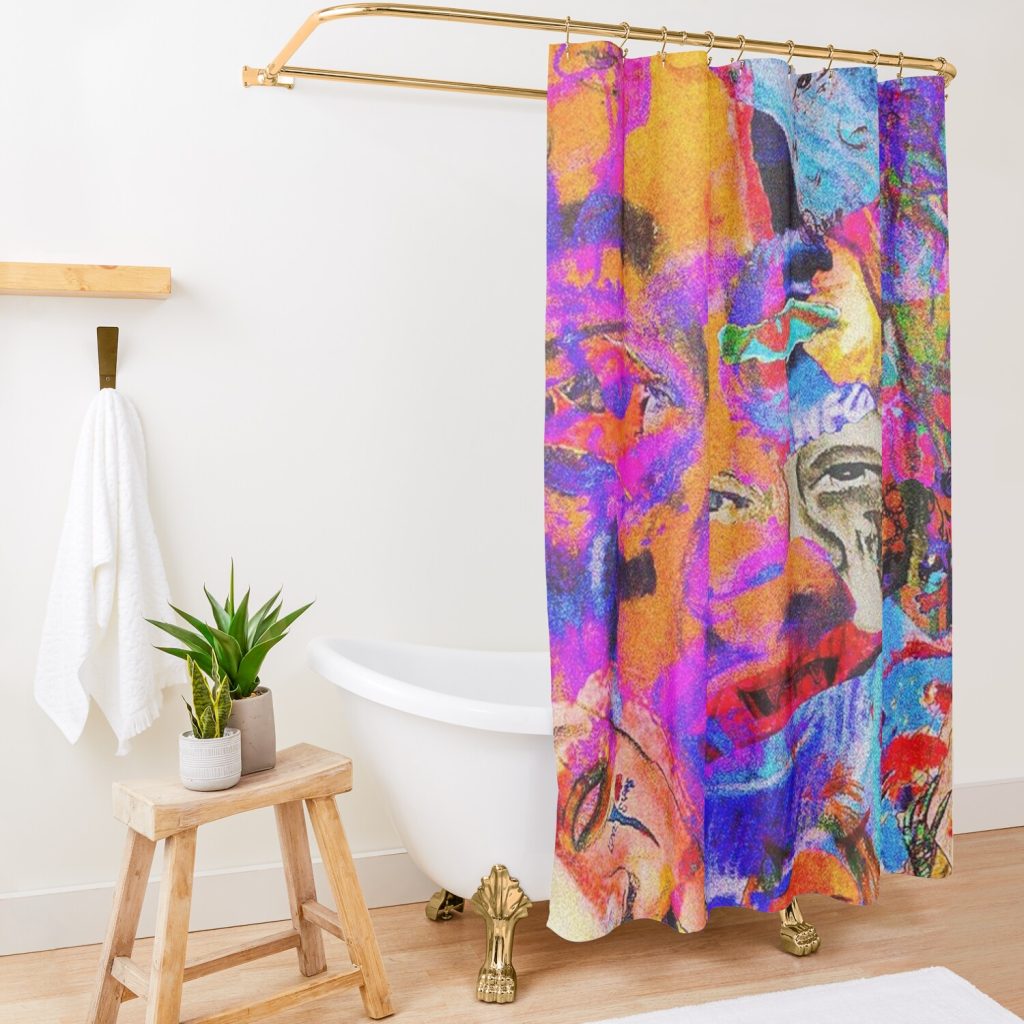 The Faces Shower Curtain Official Trippie Redd Merch