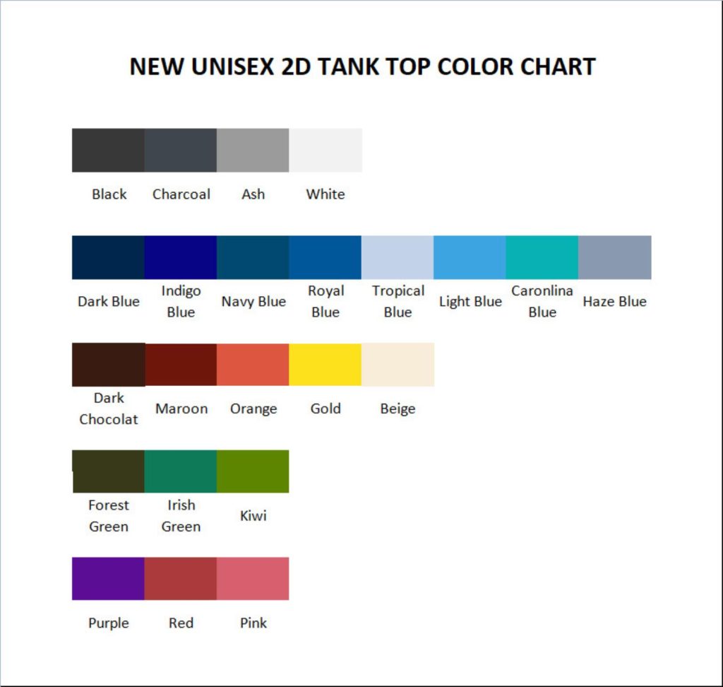 tank top color chart - Trippie Redd Merch Store